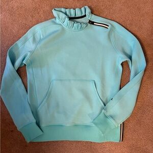 Aqua Ruffle Neck Sweatshirt